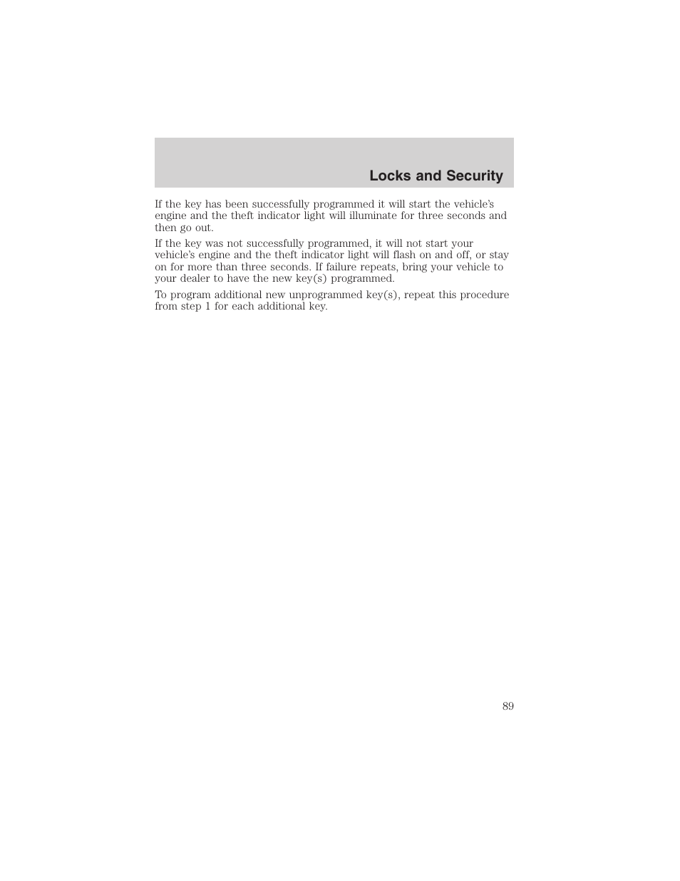 Locks and security | FORD 2003 F-150 v.1 User Manual | Page 89 / 280