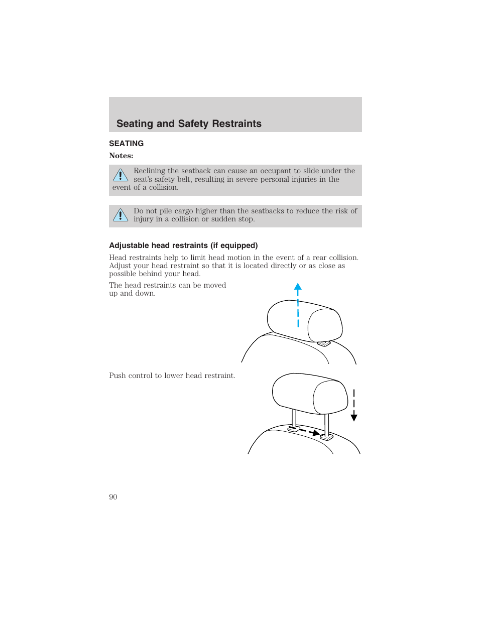 Seating and safety restraints | FORD 2003 F-150 v.1 User Manual | Page 90 / 280