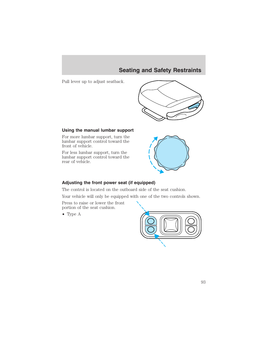 Seating and safety restraints | FORD 2003 F-150 v.1 User Manual | Page 93 / 280