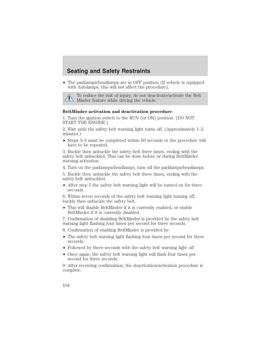 Seating and safety restraints | FORD 2003 F-150 v.2 User Manual | Page 104 / 272