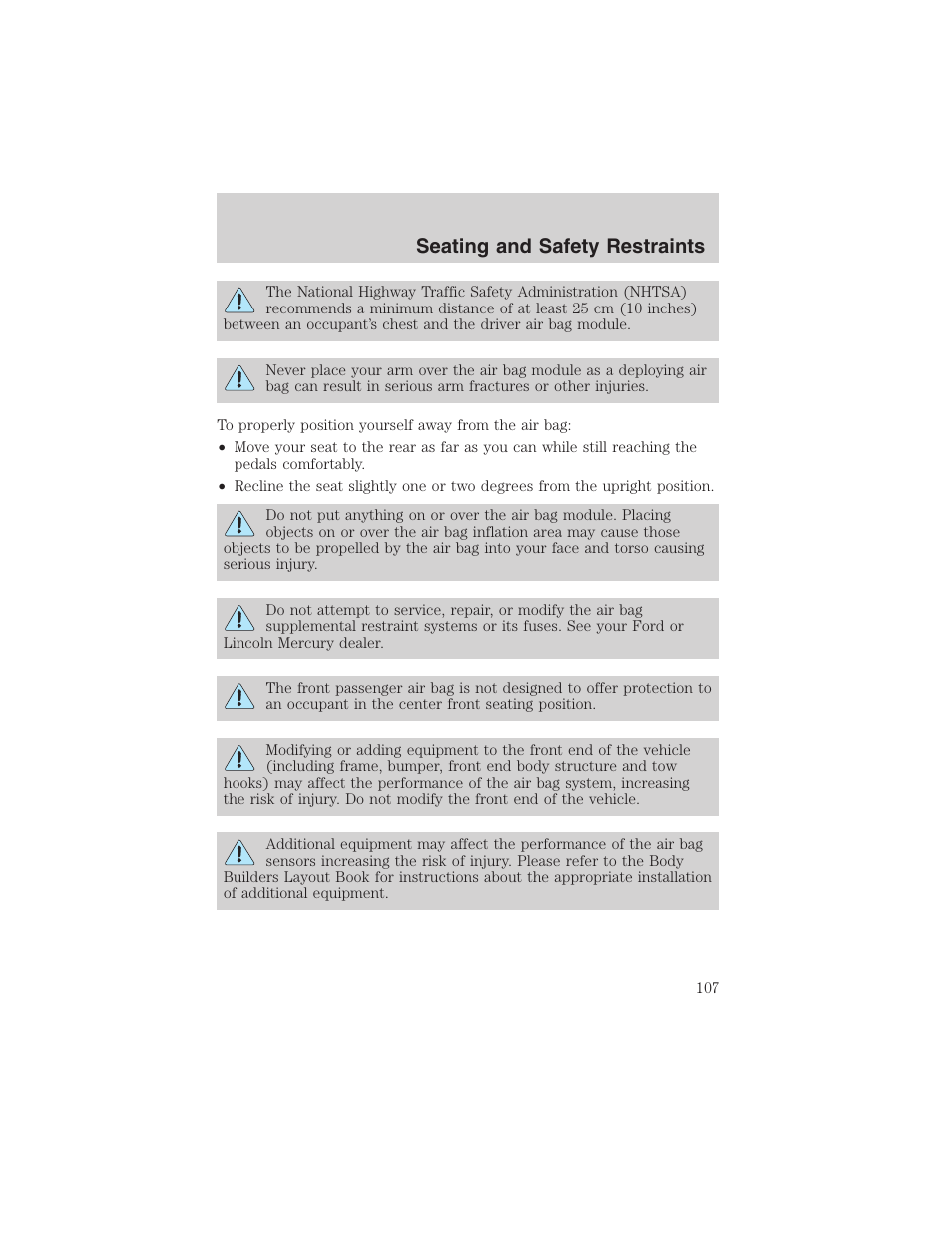 Seating and safety restraints | FORD 2003 F-150 v.2 User Manual | Page 107 / 272