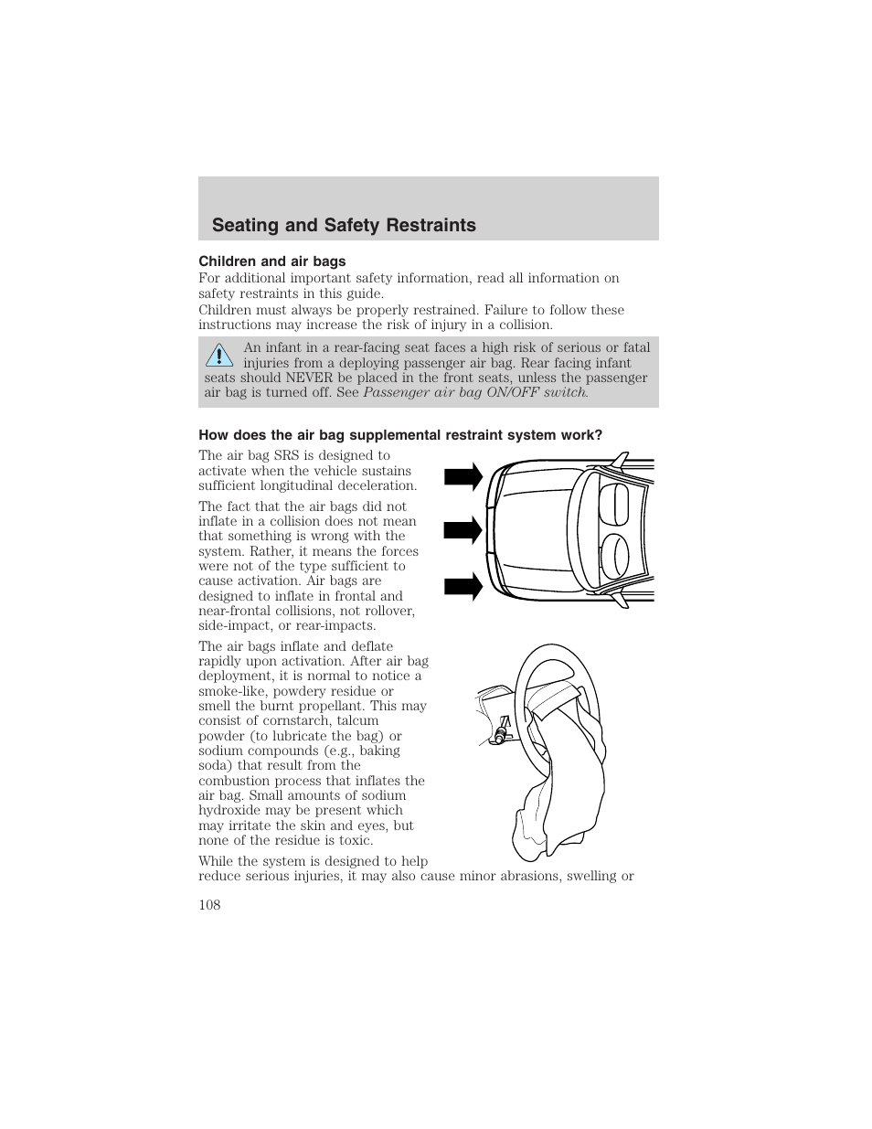 Seating and safety restraints | FORD 2003 F-150 v.2 User Manual | Page 108 / 272