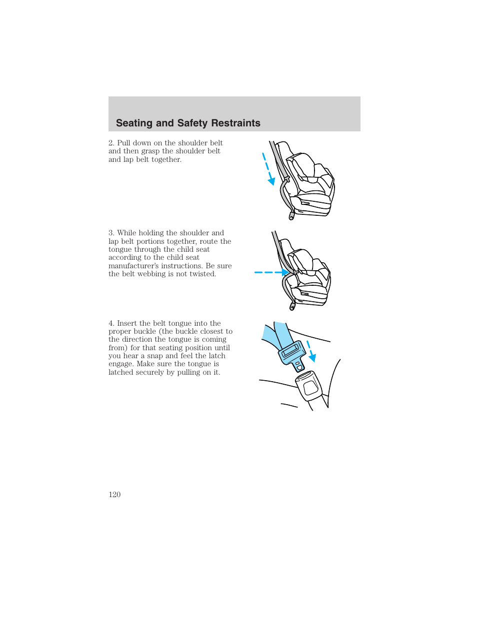 Seating and safety restraints | FORD 2003 F-150 v.2 User Manual | Page 120 / 272