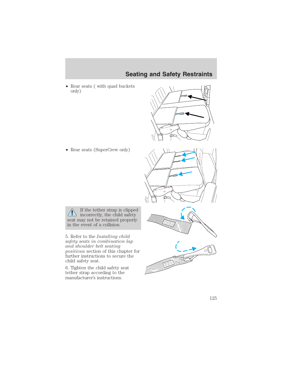 Seating and safety restraints | FORD 2003 F-150 v.2 User Manual | Page 125 / 272