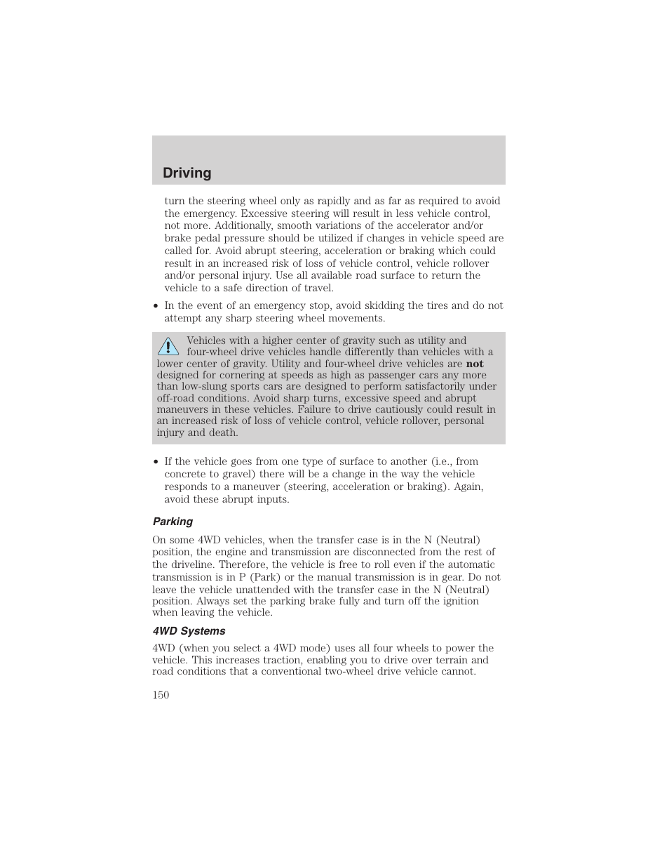 Driving | FORD 2003 F-150 v.2 User Manual | Page 150 / 272