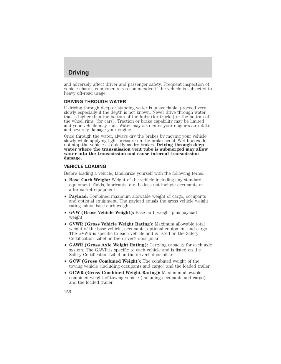 Driving | FORD 2003 F-150 v.2 User Manual | Page 156 / 272