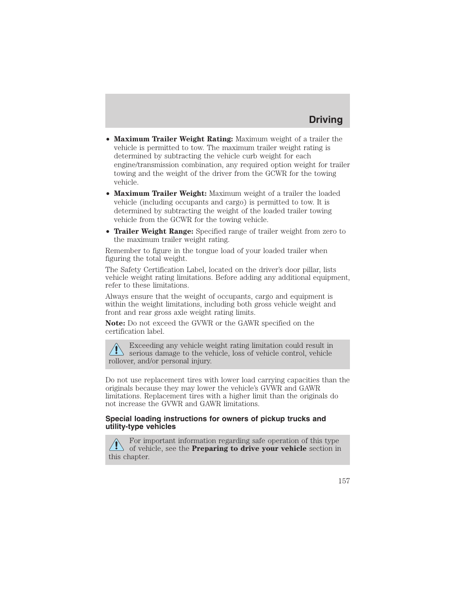 Driving | FORD 2003 F-150 v.2 User Manual | Page 157 / 272