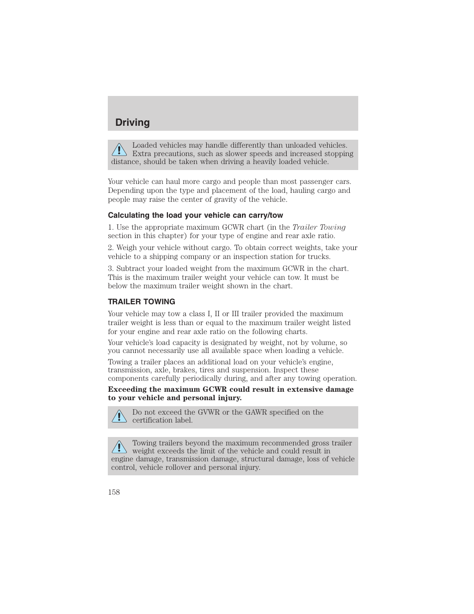 Driving | FORD 2003 F-150 v.2 User Manual | Page 158 / 272