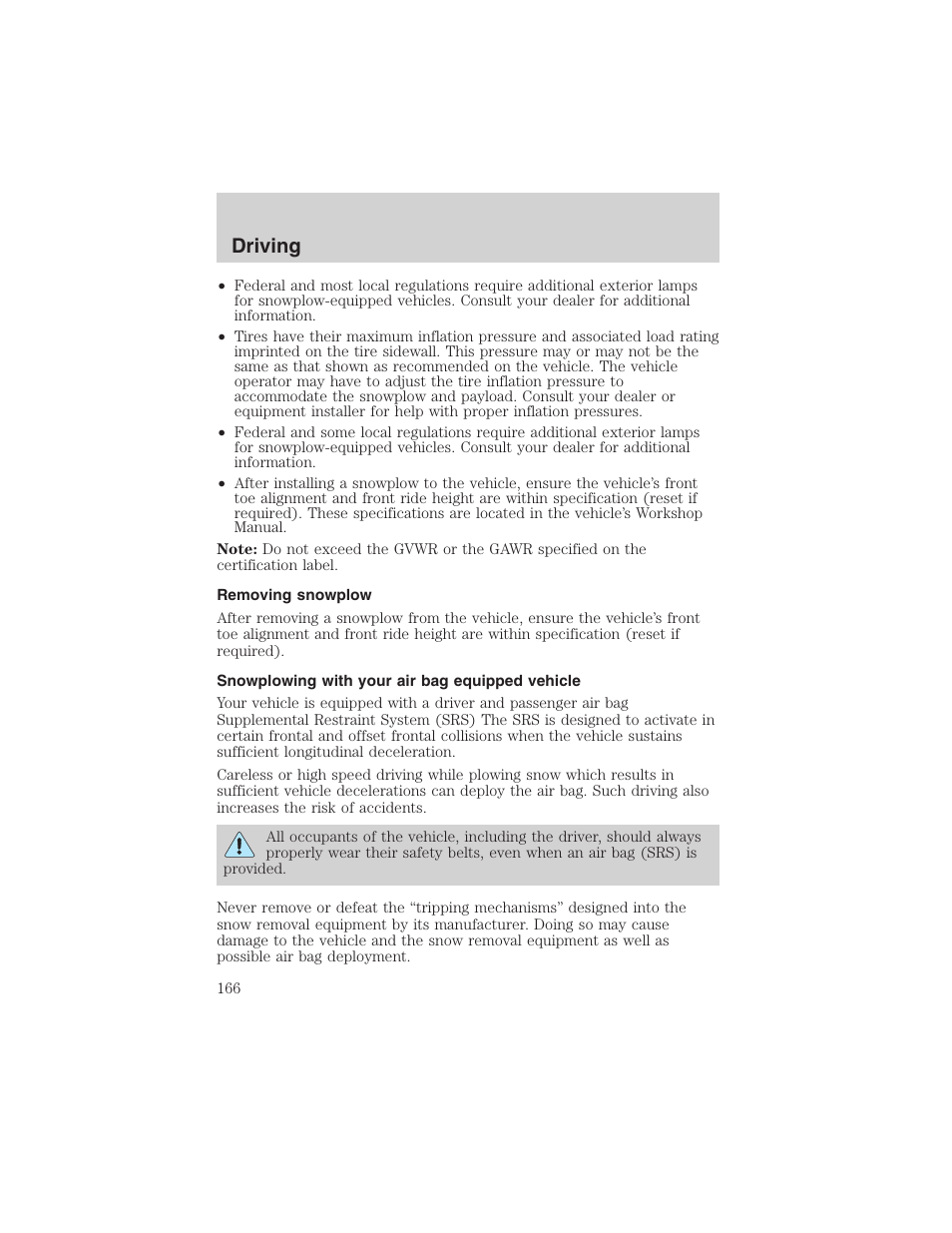 Driving | FORD 2003 F-150 v.2 User Manual | Page 166 / 272