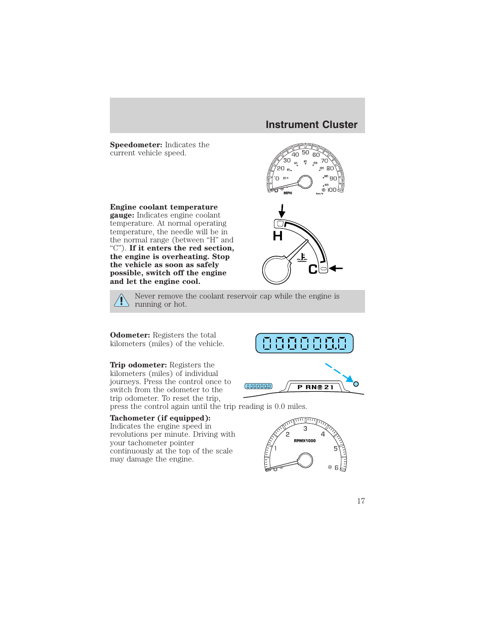 Instrument cluster | FORD 2003 F-150 v.2 User Manual | Page 17 / 272