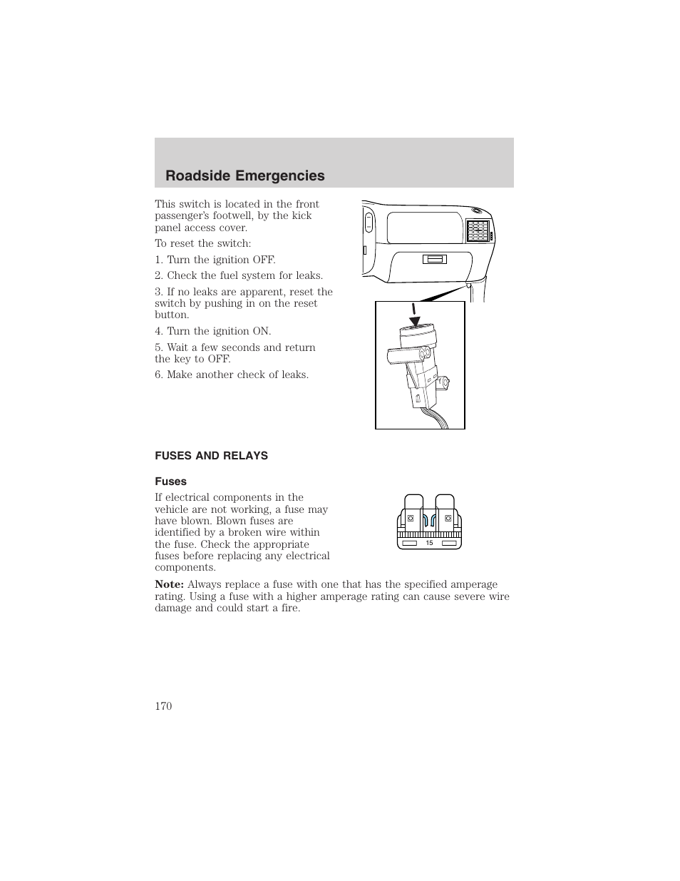 Roadside emergencies | FORD 2003 F-150 v.2 User Manual | Page 170 / 272