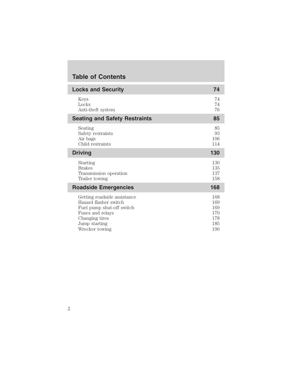 FORD 2003 F-150 v.2 User Manual | Page 2 / 272