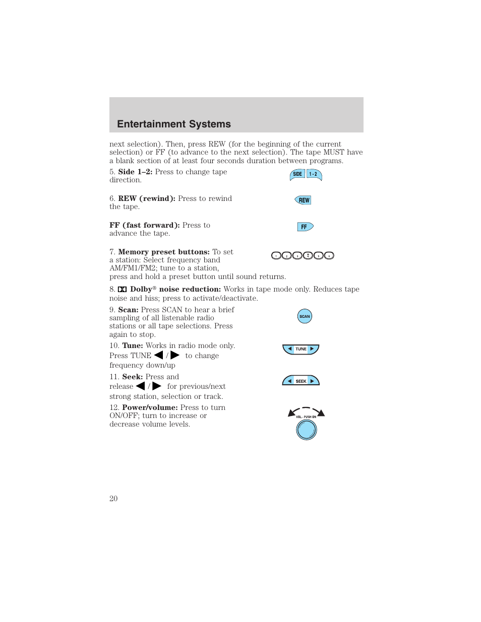 Entertainment systems | FORD 2003 F-150 v.2 User Manual | Page 20 / 272