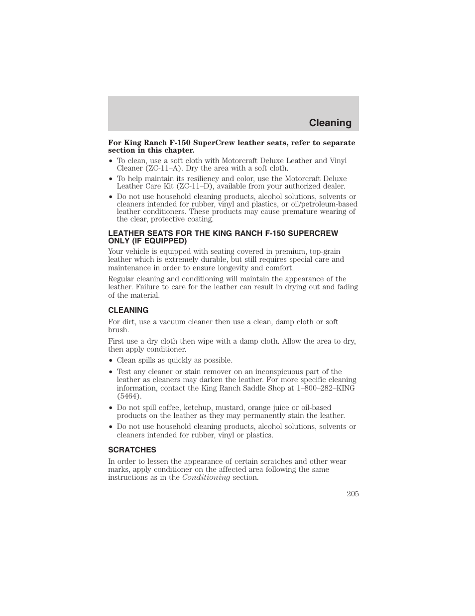 Cleaning | FORD 2003 F-150 v.2 User Manual | Page 205 / 272