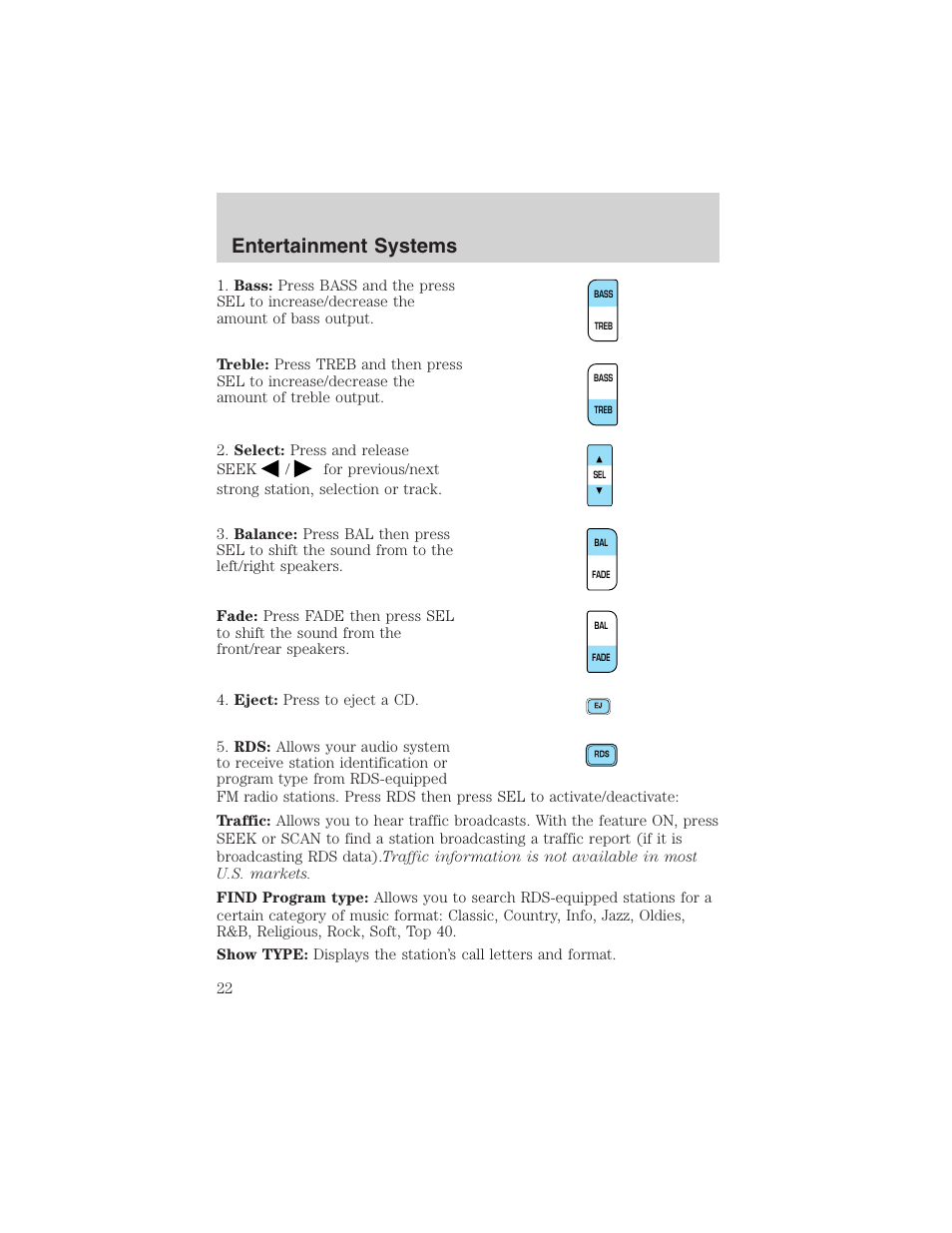 Entertainment systems | FORD 2003 F-150 v.2 User Manual | Page 22 / 272