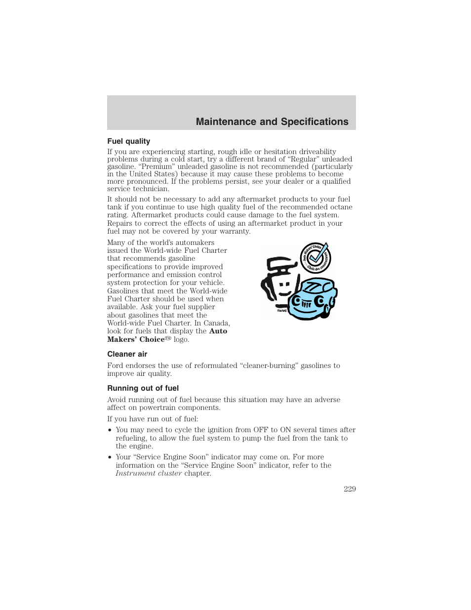 Maintenance and specifications | FORD 2003 F-150 v.2 User Manual | Page 229 / 272