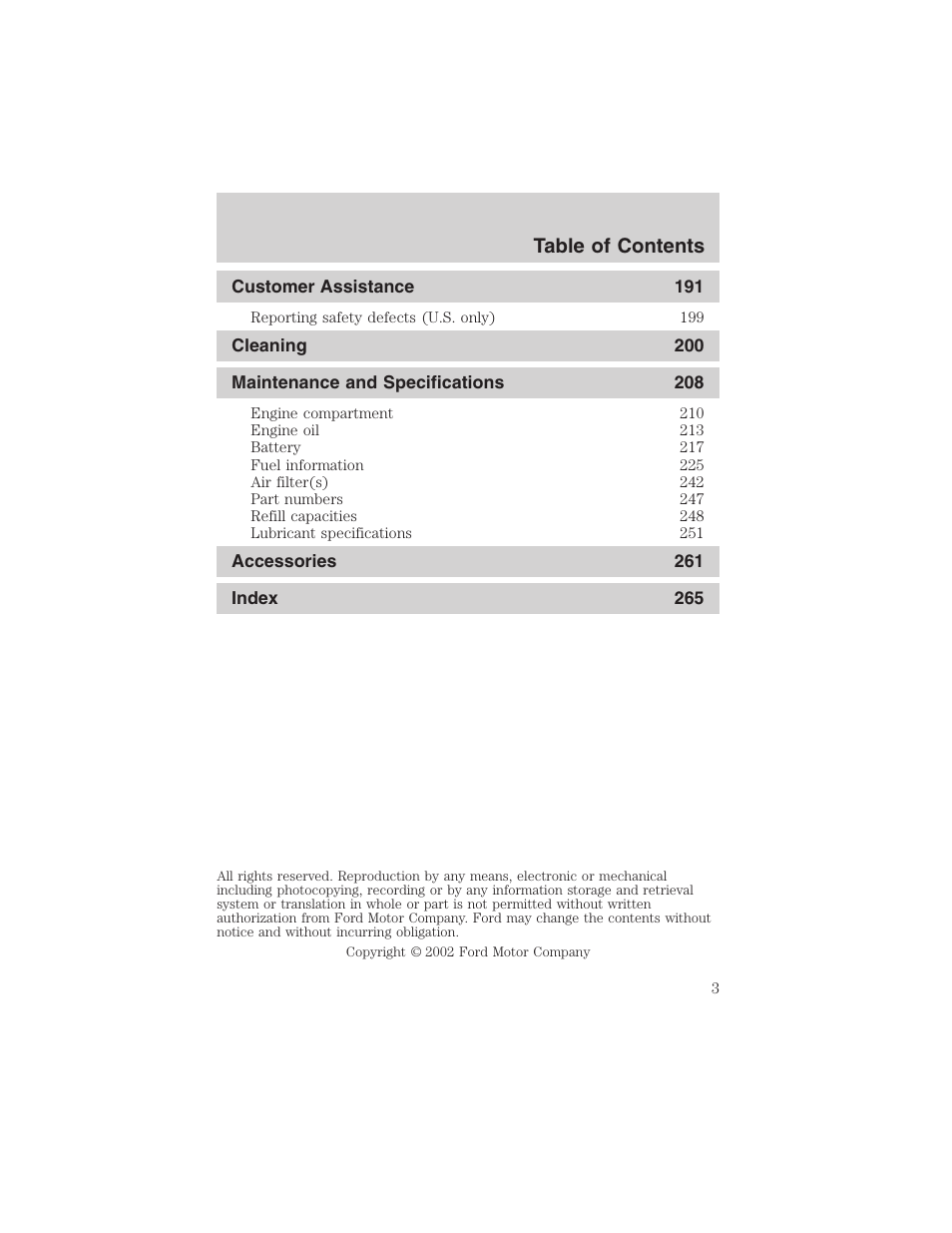 FORD 2003 F-150 v.2 User Manual | Page 3 / 272