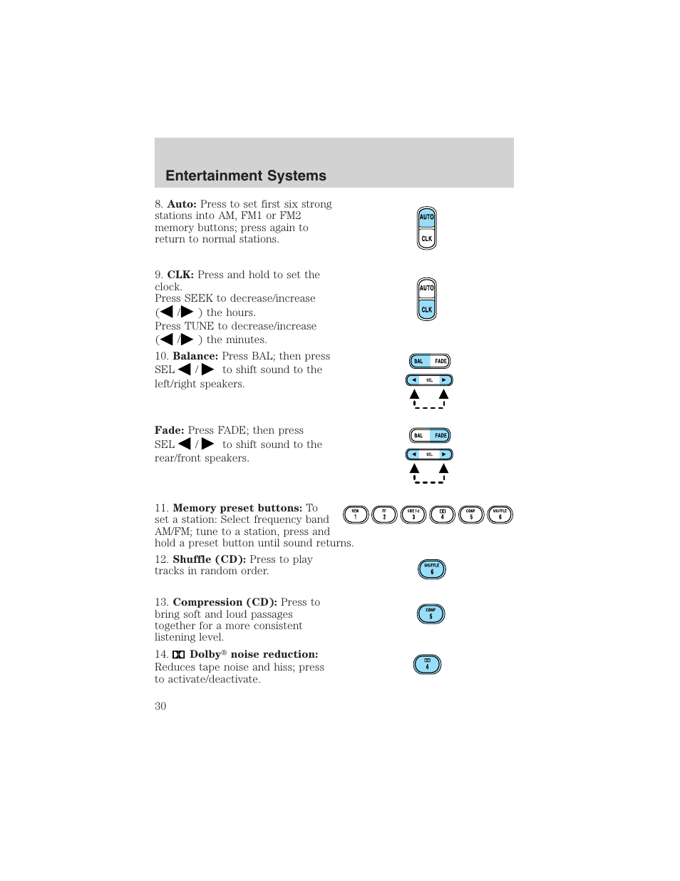 Entertainment systems | FORD 2003 F-150 v.2 User Manual | Page 30 / 272