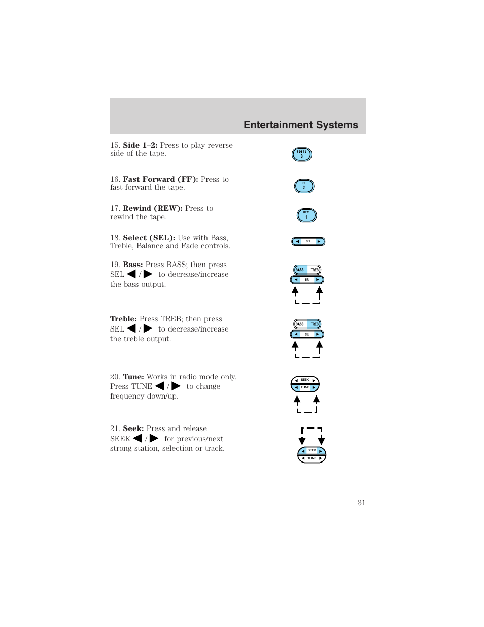 Entertainment systems | FORD 2003 F-150 v.2 User Manual | Page 31 / 272