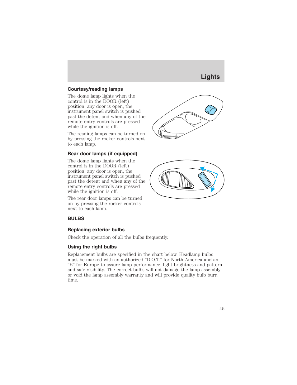 Lights | FORD 2003 F-150 v.2 User Manual | Page 45 / 272