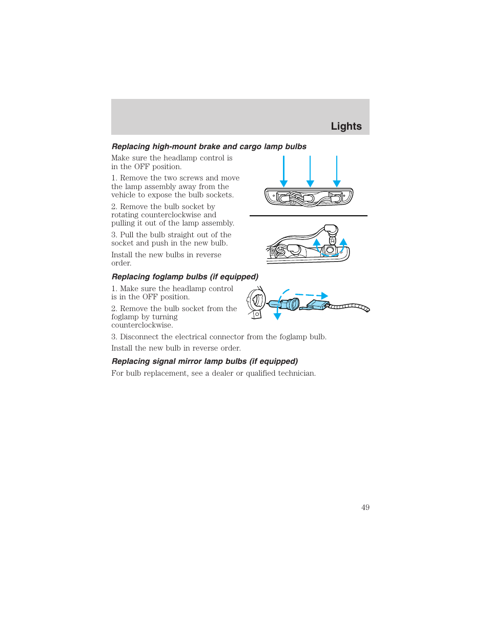 Lights | FORD 2003 F-150 v.2 User Manual | Page 49 / 272