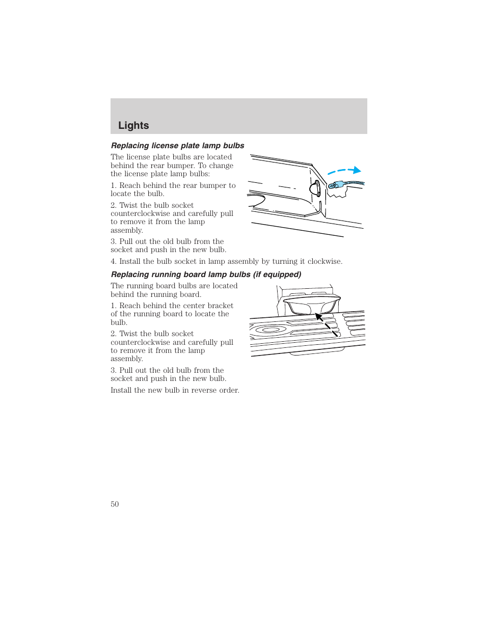 Lights | FORD 2003 F-150 v.2 User Manual | Page 50 / 272