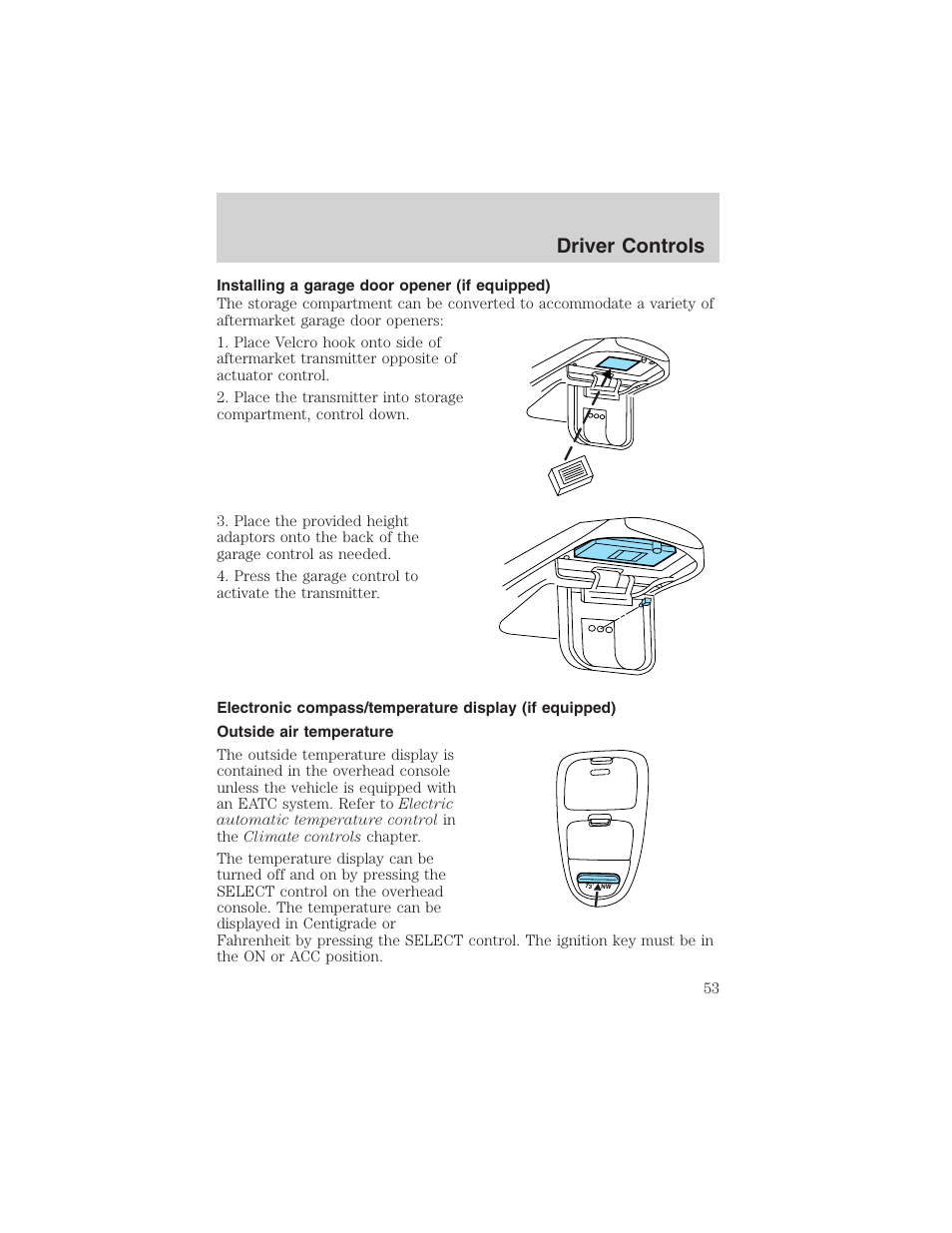Driver controls | FORD 2003 F-150 v.2 User Manual | Page 53 / 272