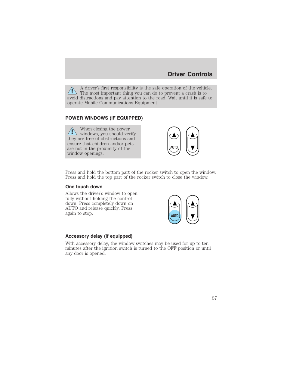 Driver controls | FORD 2003 F-150 v.2 User Manual | Page 57 / 272