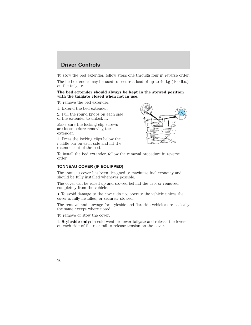 Driver controls | FORD 2003 F-150 v.2 User Manual | Page 70 / 272