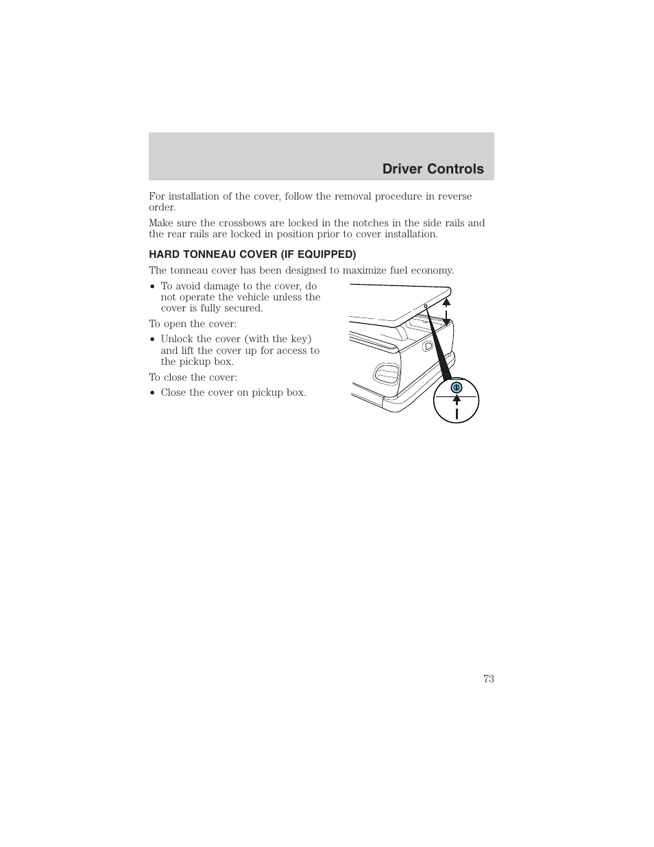 Driver controls | FORD 2003 F-150 v.2 User Manual | Page 73 / 272