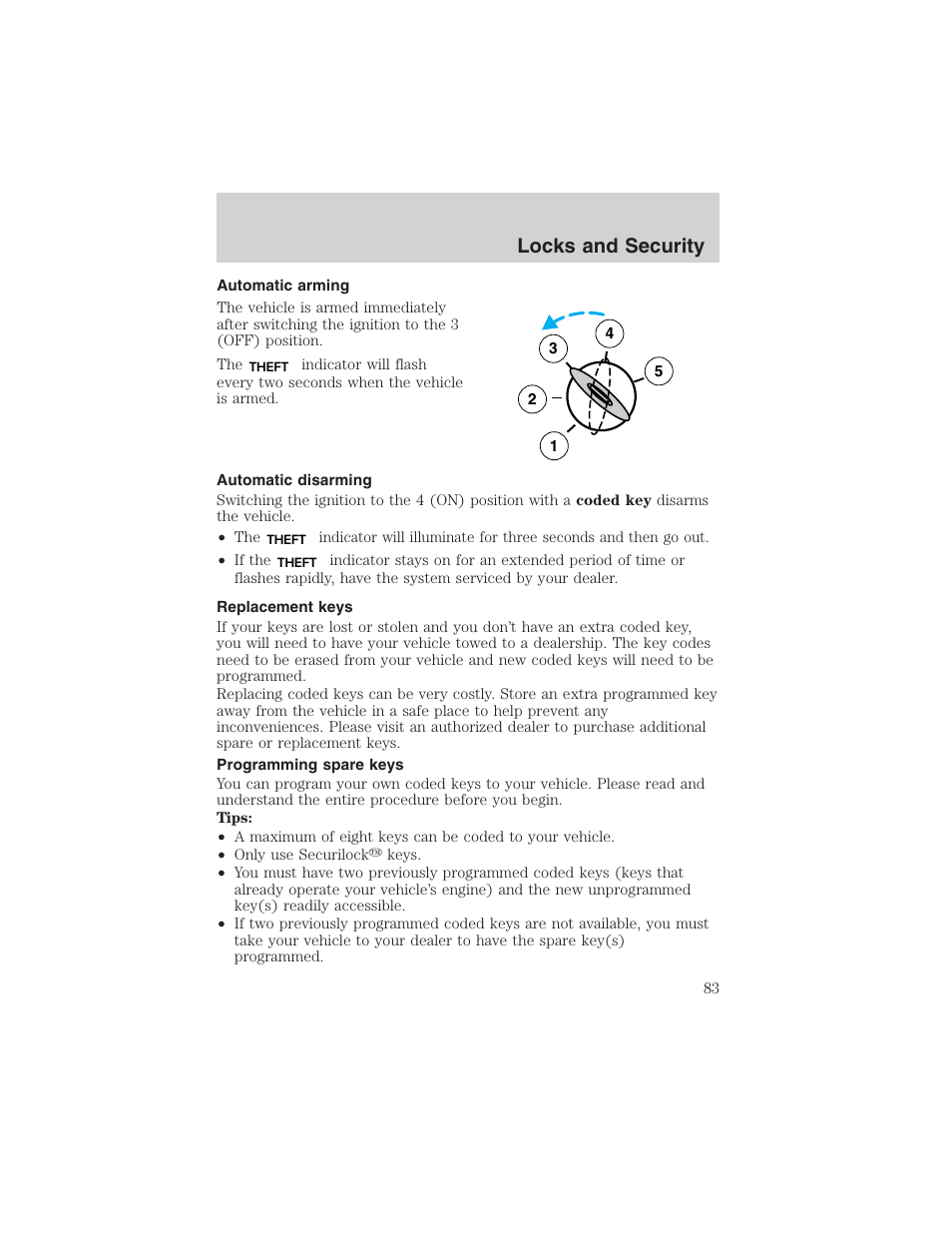 Locks and security | FORD 2003 F-150 v.2 User Manual | Page 83 / 272