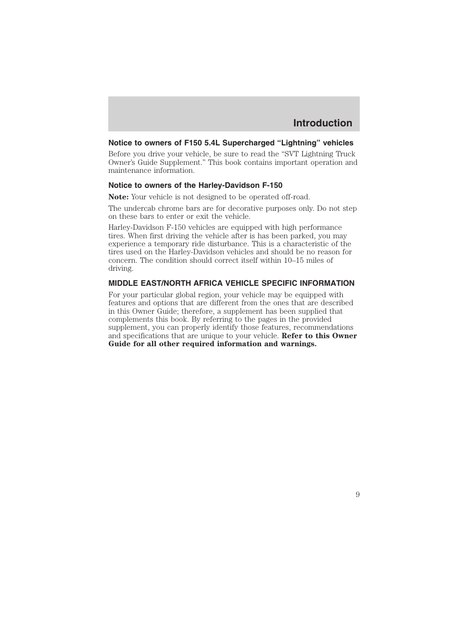 Introduction | FORD 2003 F-150 v.2 User Manual | Page 9 / 272