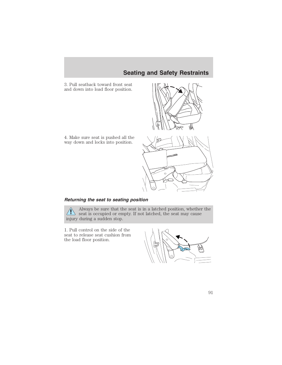 Seating and safety restraints | FORD 2003 F-150 v.2 User Manual | Page 91 / 272