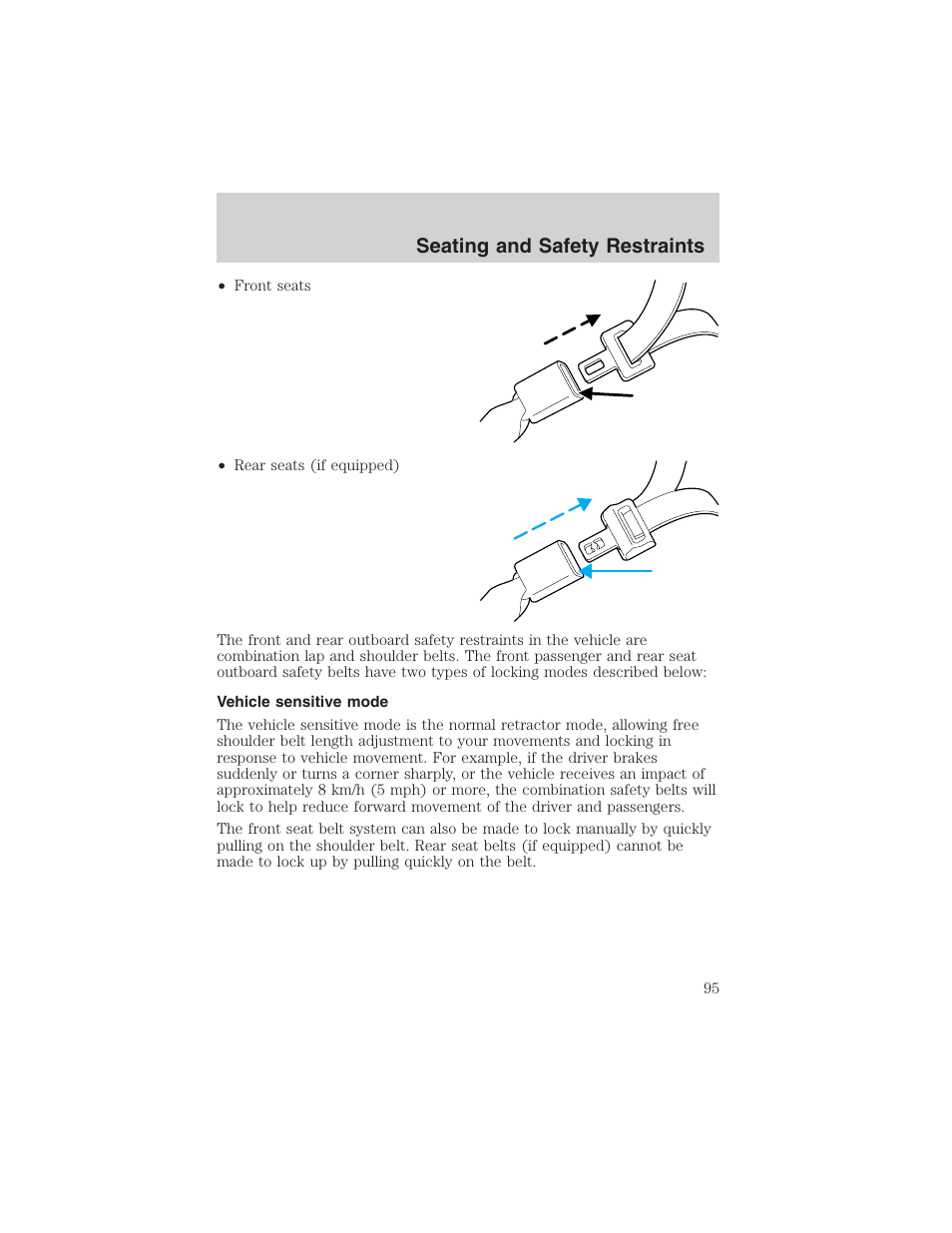 Seating and safety restraints | FORD 2003 F-150 v.2 User Manual | Page 95 / 272