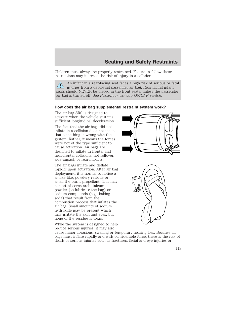 Seating and safety restraints | FORD 2003 F-150 v.3 User Manual | Page 113 / 280