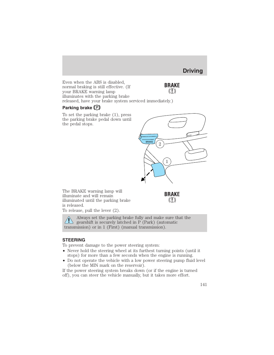 Driving | FORD 2003 F-150 v.3 User Manual | Page 141 / 280