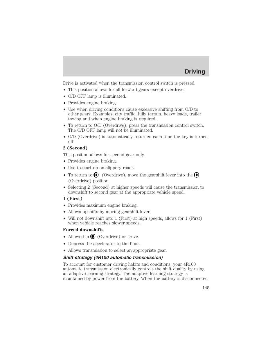 Driving | FORD 2003 F-150 v.3 User Manual | Page 145 / 280