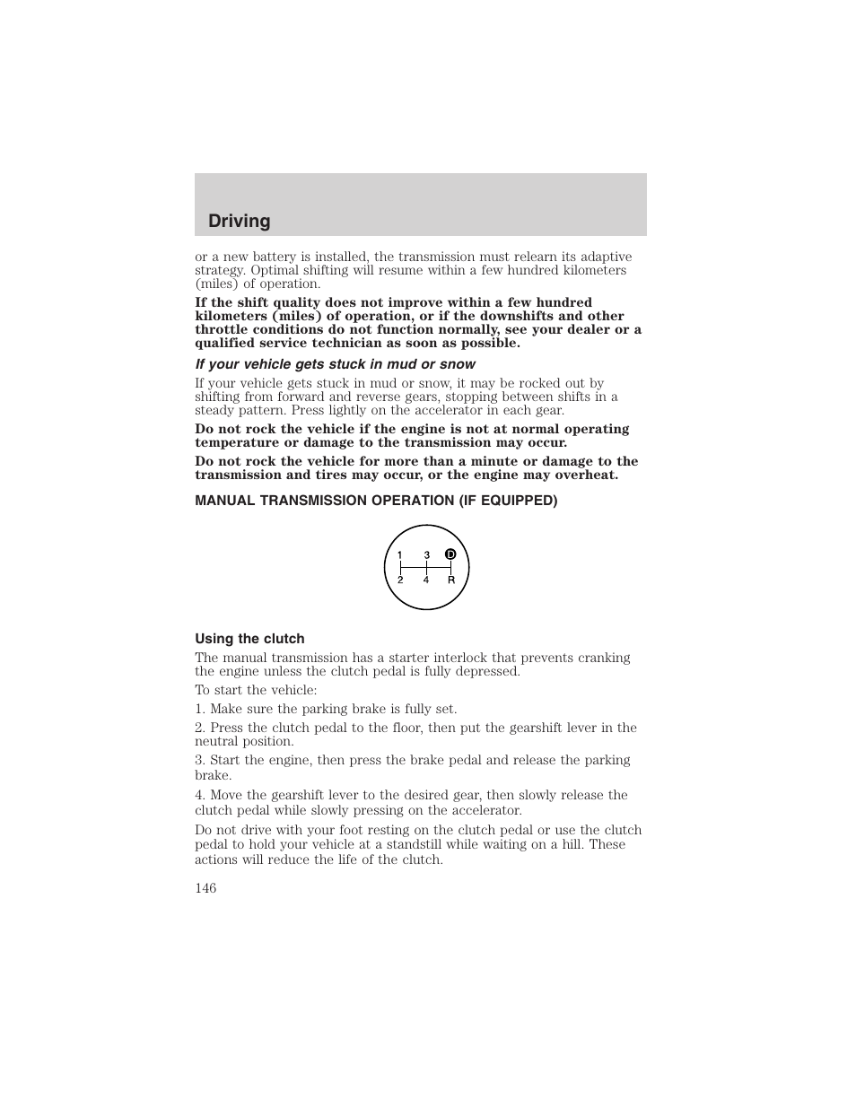 Driving | FORD 2003 F-150 v.3 User Manual | Page 146 / 280