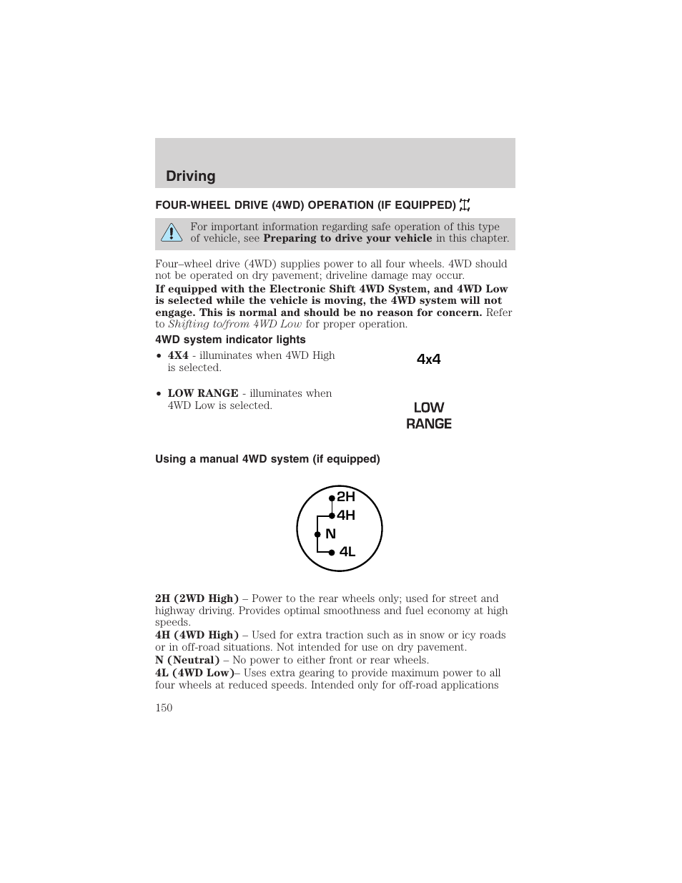 Driving | FORD 2003 F-150 v.3 User Manual | Page 150 / 280