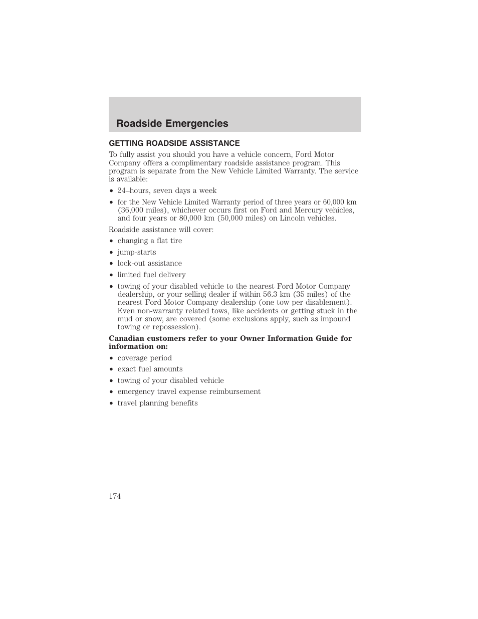 Roadside emergencies | FORD 2003 F-150 v.3 User Manual | Page 174 / 280