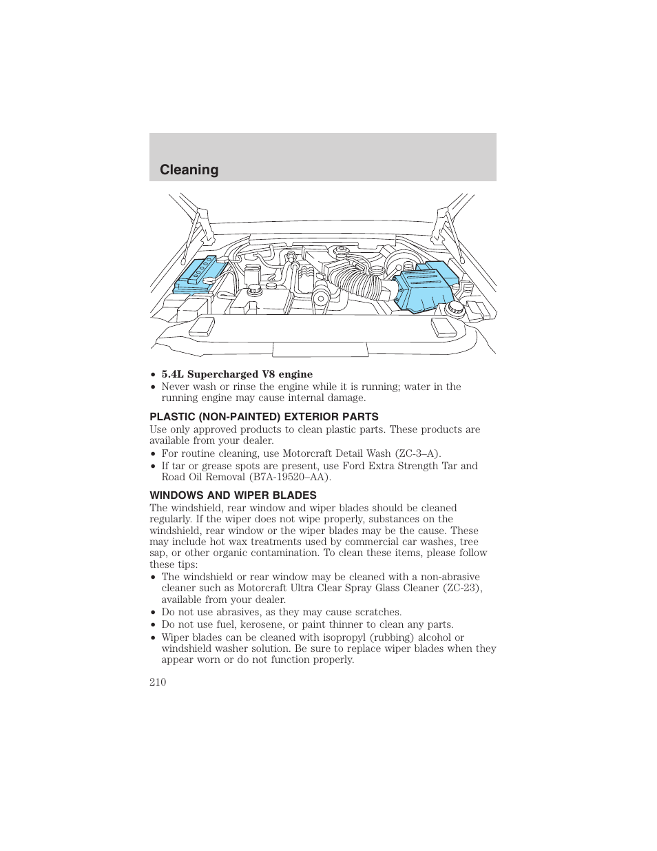Cleaning | FORD 2003 F-150 v.3 User Manual | Page 210 / 280