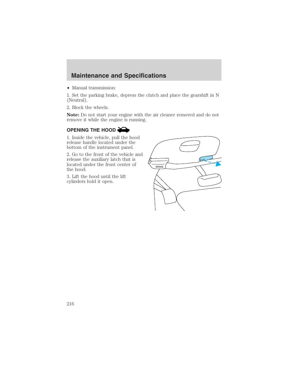 Maintenance and specifications | FORD 2003 F-150 v.3 User Manual | Page 216 / 280