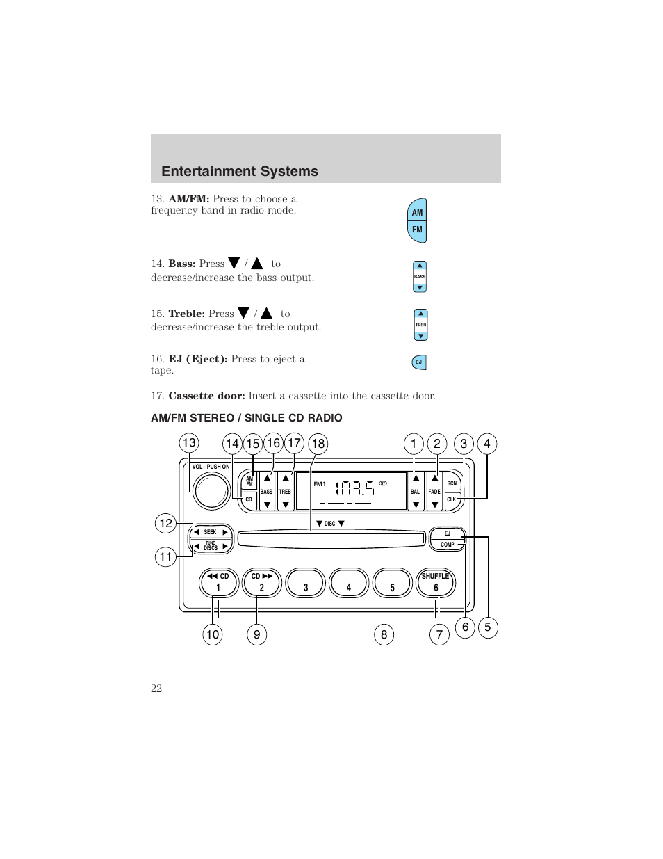 Entertainment systems | FORD 2003 F-150 v.3 User Manual | Page 22 / 280