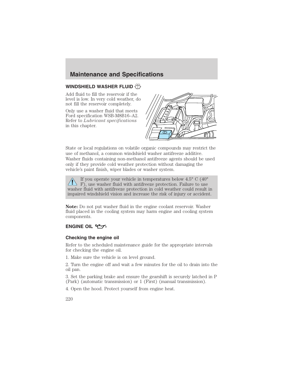 Maintenance and specifications | FORD 2003 F-150 v.3 User Manual | Page 220 / 280