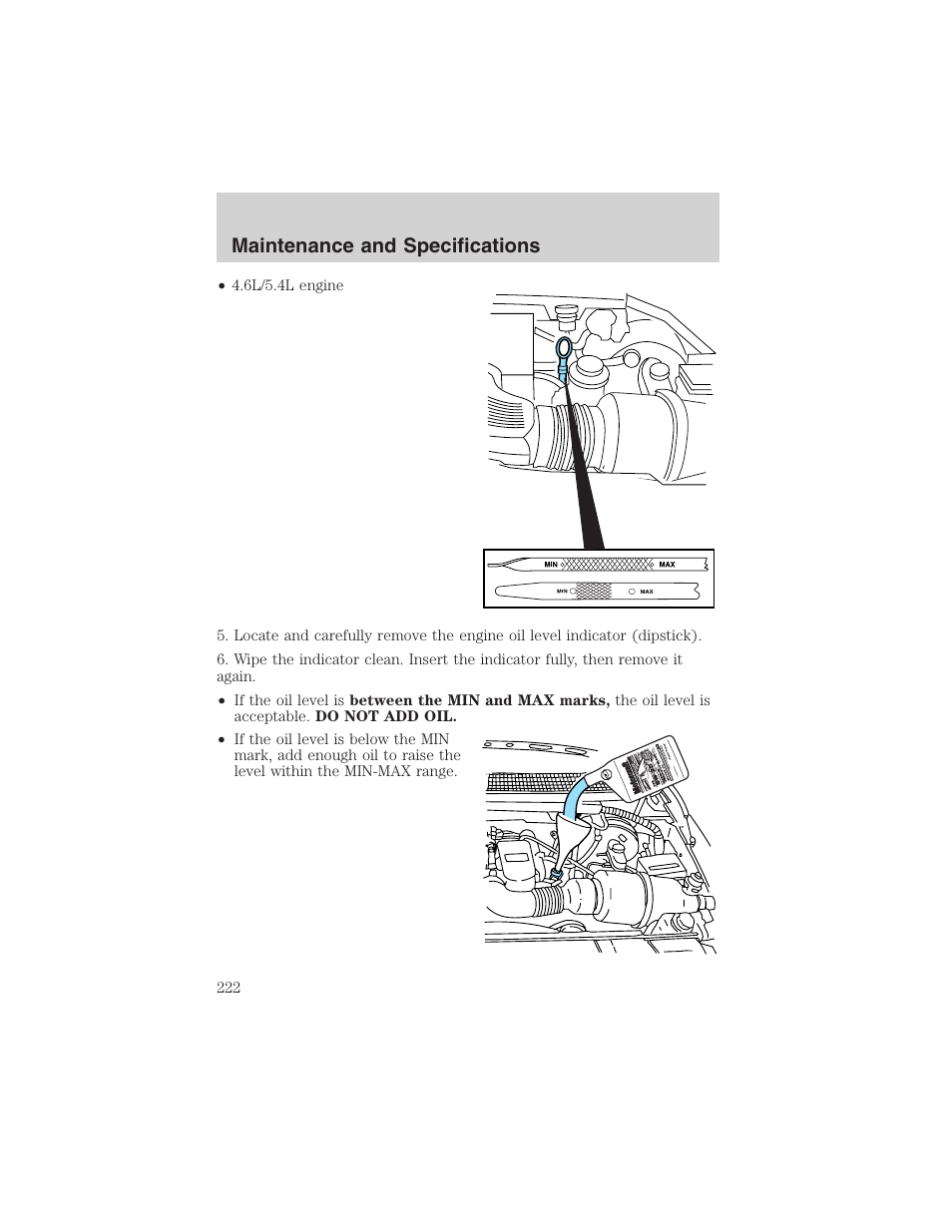 Maintenance and specifications | FORD 2003 F-150 v.3 User Manual | Page 222 / 280