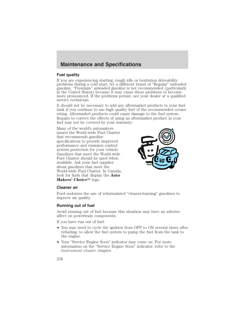 Maintenance and specifications | FORD 2003 F-150 v.3 User Manual | Page 236 / 280