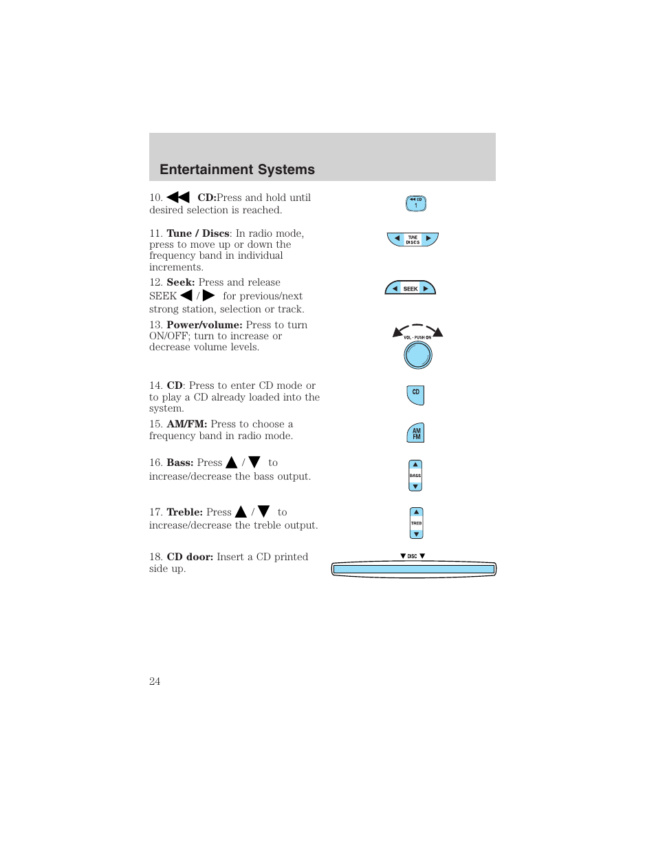 Entertainment systems | FORD 2003 F-150 v.3 User Manual | Page 24 / 280