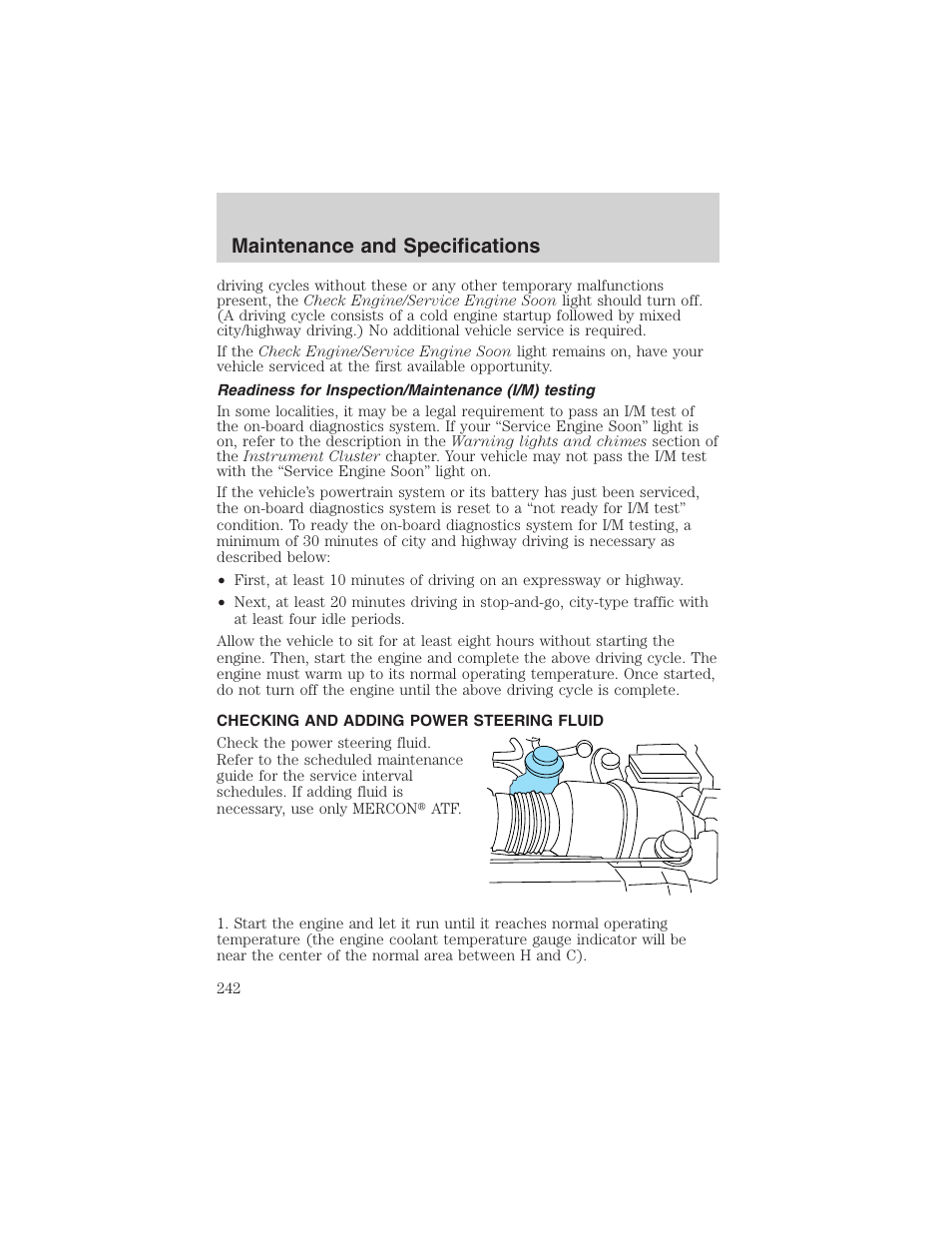 Maintenance and specifications | FORD 2003 F-150 v.3 User Manual | Page 242 / 280