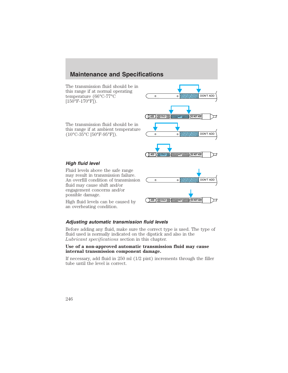 Maintenance and specifications | FORD 2003 F-150 v.3 User Manual | Page 246 / 280