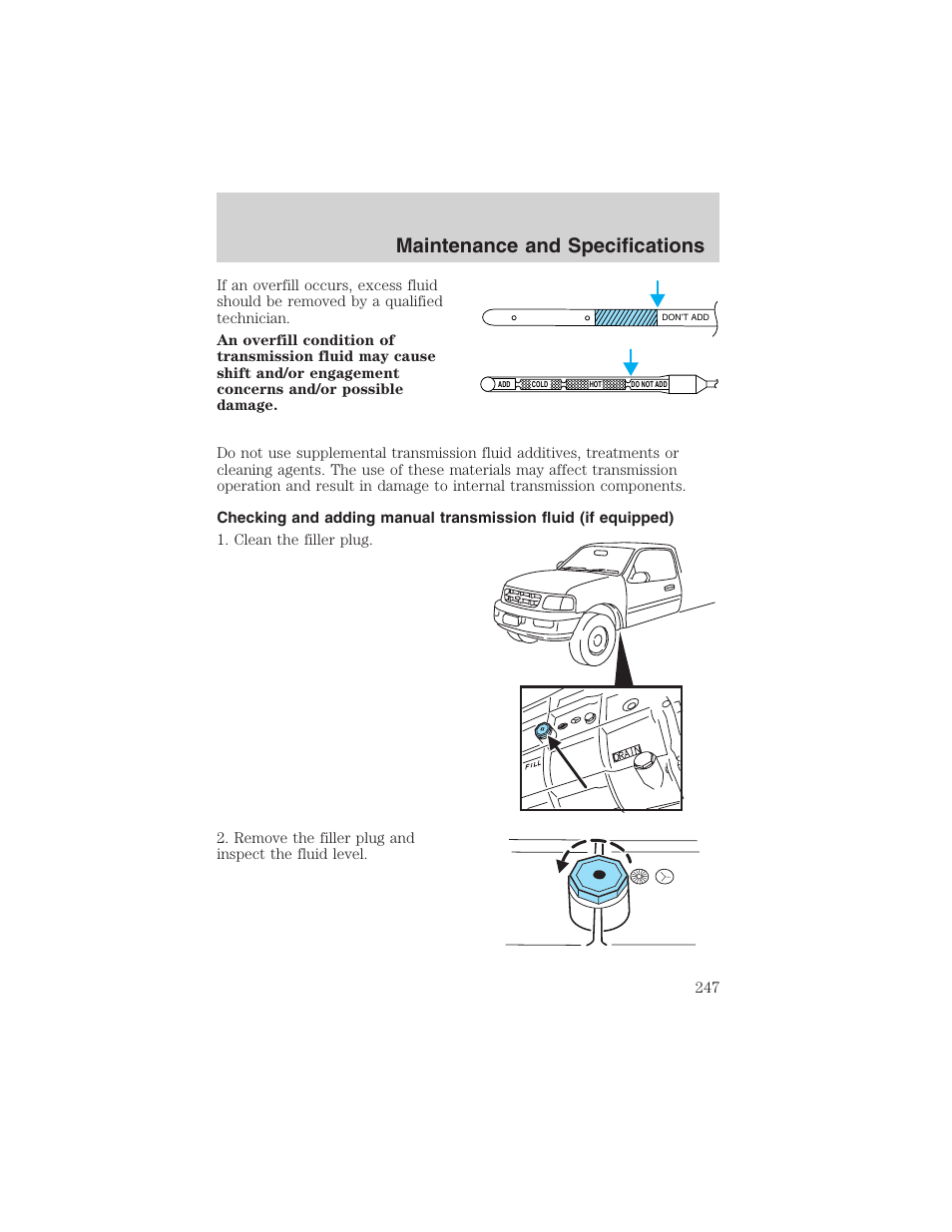 Maintenance and specifications | FORD 2003 F-150 v.3 User Manual | Page 247 / 280